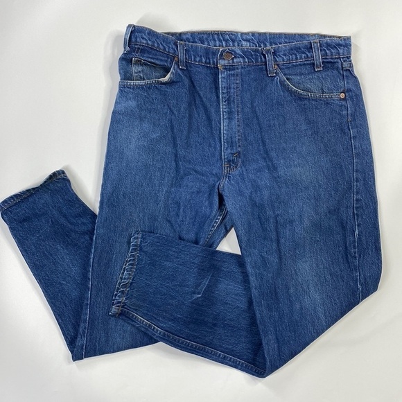 Vintage Levi's 505 Orange Tab SF207 Leather Tag Tapered Leg 38x30 Measured - Picture 1 of 12